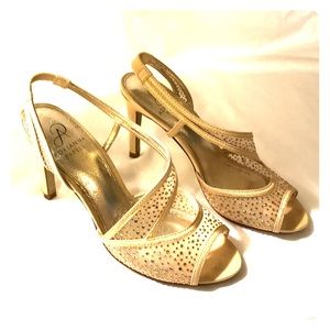 Adrianna Papell, Gold, Sling Back, Heels, Size 7